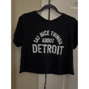 Where‎ Im From Shirt Adult Medium Black &white Short Belly Shirt
